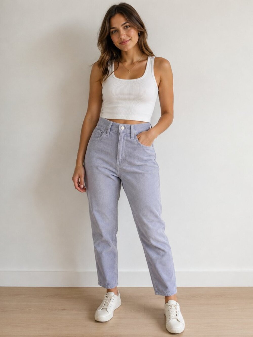 Levis Tag 28 x 27 Actual 26x24 Blue Corduroy Tapered High Waisted Mom Jean Pants